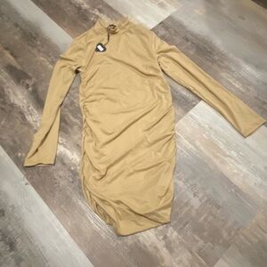 Fashion Nova girls Tan Long Sleeve Dress